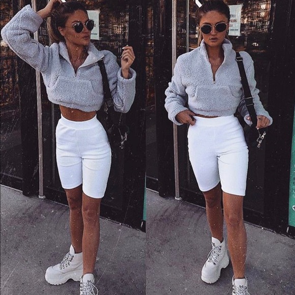 Meshki Sweaters - Fuzzy cropped sweater jumper meshki